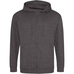 Awdis Mens Full Zip Hoodie / Charcoal